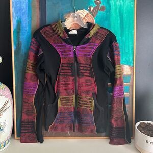 Ark Imports Bohemian Patchwork Bomber Jacket Small